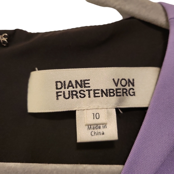 Diane Von Furstenberg, Color Block Wool Paneled Tailored Dress, Women's sz 10, L - Picture 3 of 4